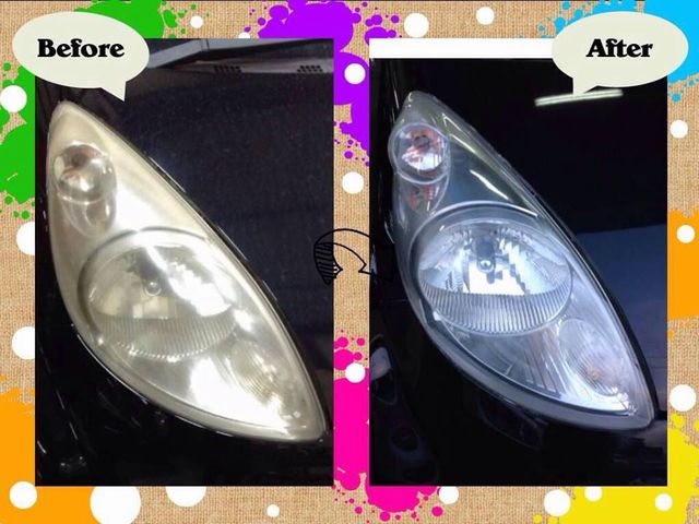 ヘッドライトクリーン＆プロテクト　Before After